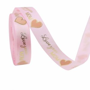 Ruban en satin imprimé sur le thème de la fête des mères, de luxe, 1,6 cm, 10 yards, durable, pour emballer des cadeaux et décorer des bouquets - Product Image 2