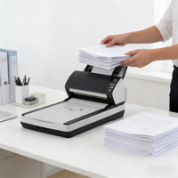 Escáner Dúplex Industrial Fujitsu Fi-7280 A4 de Alta Velocidad y Ligero, con Cama Plana y Alimentador Automático de Documentos (ADF) para Escaneo de Recibos