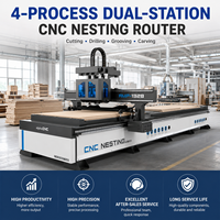 Machine de fraisage CNC multi-têtes à succès pour le bois, machine CNC multi-têtes haute efficacité pour la découpe de panneaux de portes d'armoires