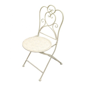 Antico Blu Antiruggine Metallo Dell'annata Giardino Sedia Pieghevole - Product Image 1