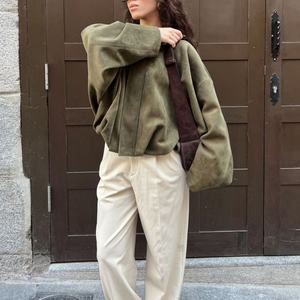 OEM New Fashion <b>Pilot</b> <b>Jacket</b> Coat Retro Lapel Long Sleeve Casual Loose Women's Coat - Product Image 2