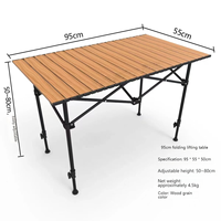 Table pliante en fer, moderne, avec pieds réglables, plateau épaissi, légère, portable, antidérapante, facile à nettoyer, pour pique-nique, plage, école