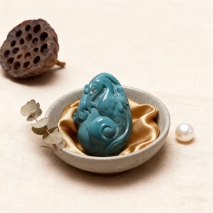 Turquoise Red-Crowned Crane handmade đá bóng & <span class=keywords><strong>Globe</strong></span> khắc với sơn kỹ thuật Hộp quà tặng bao gồm - Product Image 3