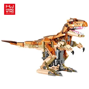 1036 Buah Mainan Dinosaurus RC T-rex Proyek Batang Konstruksi Batu Bata untuk Anak-anak Remote Control Mainan Blok Bangunan Dinosaurus
