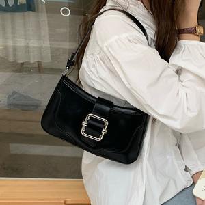Retro Style Women's Shoulder Bag Black Hard Shell With Buckle <b>Lock</b> Summer 2024 Everyday Use - Product Image 2