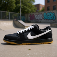 Chaussures de skate pour hommes Dunk Low Pro Sb Noir Blanc Gomme Suède Respirantes à lacets Bout rond Semelle intermédiaire EVA Baskets décontractées