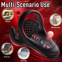 Vibrateur anneau vibrant télécommandé en silicone portable pour stimulation de la prostate et éjaculation, jouet pour adultes