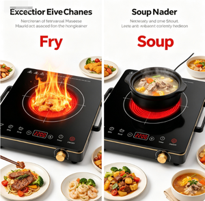 Table de cuisson infrarouge à faible bruit 2027 AT-2701, 2200W, 60% d'économie d'énergie, compatible avec tous les ustensiles de cuisine, cuisinière électrique de cuisine - Product Image 3