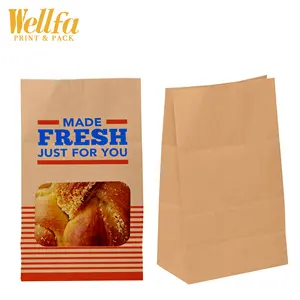 Упаковка для хлеба на заказ, маслостойкая пищевая упаковка для хлеба на вынос, жиронепроницаемая сумка для жареной курицы из крафт-бумаги с квадратным дном