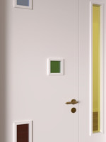 Porte intérieure en bois massif à blocs de couleur, vente en gros, OEM ODM, sur mesure, pour bâtiments commerciaux