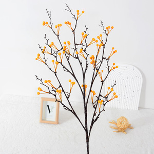 Décoration Florale Artificielle Baies Rouges Fruits de la Fortune Fleurs en Soie Plastique Réalistes Décoration Maison Nouvel An Mariage - Product Image 3