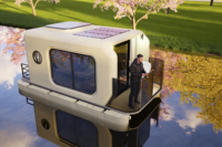 Bateau de plaisance catamaran flottant en plein air, un bateau qui peut offrir un endroit de repos comme une maison, bateau électrique avec cabine aquatique