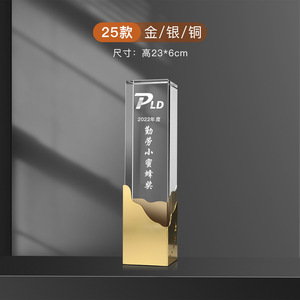 بيع بالجملة الأعلى مبيعًا في قوانغتشو تصميم جديد محفور بالليزر معدن زجاج أسود ذهبي فضي برونزي جوائز هدايا للأعمال - Product Image 5