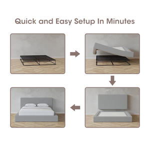 Juego de cama de espuma compresible personalizado de fabricante, marco de cama suave, cabecera de pared con velcro, cubierta extraíble, juego de marco de cama suave - Product Image 2