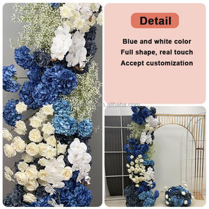 <span class=keywords><strong>NIKA</strong></span>-Arrangement floral pour mariage, bleu et blanc, fleur d'haleine et boule, rose, bleu et blanc - Product Image 4