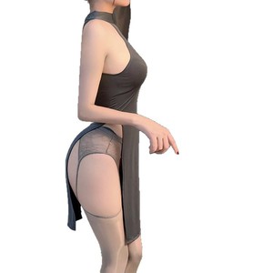 Robe longue sexy Lemon Story à fente haute et découpe dos nu pour femme, costume de jeu de rôle, déguisement fantaisie - Product Image 5