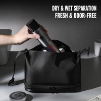 Nouvelle Trousse de Toilette de Voyage pour Homme 2026 – Séparation Sec/Humide, Pochette de Rangement Cosmétique Portable, Organisateur de Douche pour Voyages d'Affaires
