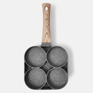 Poêle à frire antiadhésive en pierre Maifan à quatre trous, mini poêle à œufs et burgers pour le petit-déjeuner, ustensile de cuisine de forme ronde, lavage à la main uniquement - Product Image 5