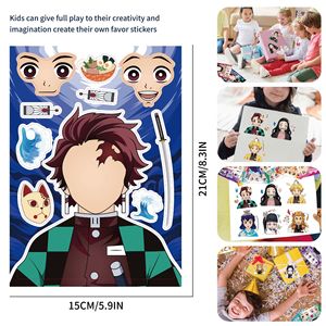 16 unids/set Demon Slayer: <span class=keywords><strong>Kimetsu</strong></span> <span class=keywords><strong>No</strong></span> <span class=keywords><strong>Yaiba</strong></span> Tanjiruo Nezuko Inosuke Nezuko dibujos animados DIY pegatina decorativa de Anime - Product Image 4
