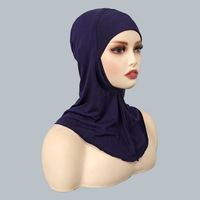 Vente chaude Respirant Six Hijab Arabe Casquettes Instantanées de Soie Coton Couleur Unie Chaud Modal Hijab Arabe Casquettes Intérieures