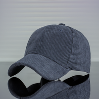 Topi Baseball korduroi 6 Panel pria, Topi Baseball polos kasual warna polos untuk pria dan wanita