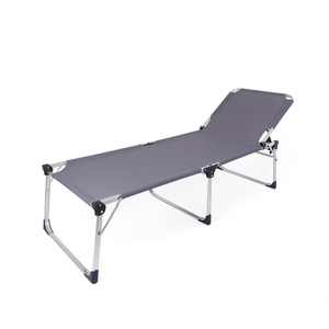 Matelas de camping pliable en alliage d'aluminium, lit de 67 cm de large, silencieux, pour usage extérieur et plage, durable, en tissu Oxford gris - Product Image 2
