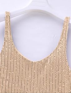 AGYMNX Femme <span class=keywords><strong>Robe</strong></span> Sexy En Tissu Brillant Avec Paillettes Col Halter En V Et Dos <span class=keywords><strong>Nu</strong></span> Tenues De Soirée Pour Club Festivals Et - Product Image 4