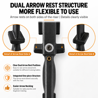Arc recurvé démontable avec double repose-flèches 30/40 LBS, arc de tir détachable pour l'entraînement et la pratique