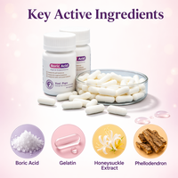 Suppositoires vaginaux à l'acide borique pour soins féminins, Yoni Pops, 100% herbes naturelles pour l'équilibre du pH, le contrôle des odeurs et le resserrement