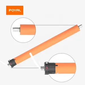 POYAL 433MHz Télécommande sans fil Conception silencieuse Récepteur intégré en aluminium Moteur tubulaire à courant alternatif pour fenêtre à rouleau électrique intérieure