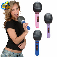 Microphones gonflables Joyee avec logo personnalisé, 24/35 cm, jouets de microphone de concert, décorations de fête musicale, jouet de piscine gonflable pour enfants