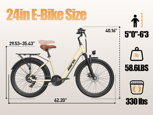 Vélo électrique SU7 Adventure Series 24 pouces, best-seller, cadre en acier carbone, 7 vitesses, batterie au lithium, capteur électronique numérique - Product Image 5