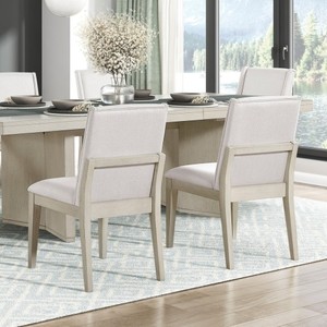 Juego de 2 Sillas Laterales Tapizadas para Exterior, Modernas y Elegantes, Acabado Blanco Antiguo, Muebles de Comedor Portátiles Ecológicos, Color Marfil Clásico - Product Image 6