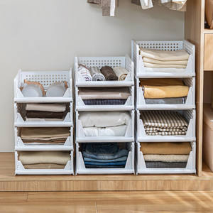 Folding Stackable <b>Wardrobe</b> Drawer Storage Box for Cloth Closet Offices Bedroom Bathroom - Product Image 3
