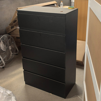 Armoire de rangement haute noire à 6 tiroirs, unité de rangement polyvalente autoportante, démontable, pour cuisine, garde-manger, salle de bain, pour la maison