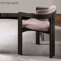 Foshan Design européen Table à manger d'intérieur nordique en bois noir meubles de chambre chaises en bois massif pour Table à manger