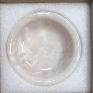 Cuenco de mármol para perros y gatos, decoración de mármol natural antideslizante, Calacatta blanca pulida personalizada, <span class=keywords><strong>viola</strong></span>, cuenco para perros y gatos - Product Image 2