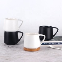 Tasse à café en céramique avec logo personnalisé noir mat 400ml gravure laser
