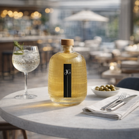 Bouteille ovale de luxe 500 ml en verre super flint avec bouchon, vide, pour vin de fruits, boissons, jus, liqueurs, spiritueux, personnalisable, vente en gros, OEM