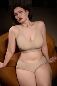 Sujetador inalámbrico HY Naked Skin Feel con espalda en forma de U, tirantes anchos antideslizantes, diseño de panal transpirable, copas delgadas minimizadoras para mujer - Product Image 5