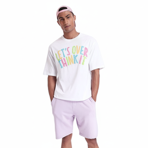 เสื้อยืดลำลองสำหรับผู้ชายเสื้อยืดสีขาวทันสมัย3D พัฟพิมพ์โลโก้ออกแบบได้ตามที่ต้องการน้ำหนักเบา180กรัม - Product Image 1