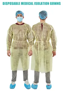 Yellow Green Blue Economic Isolation Gown Disposable Medical Gowns