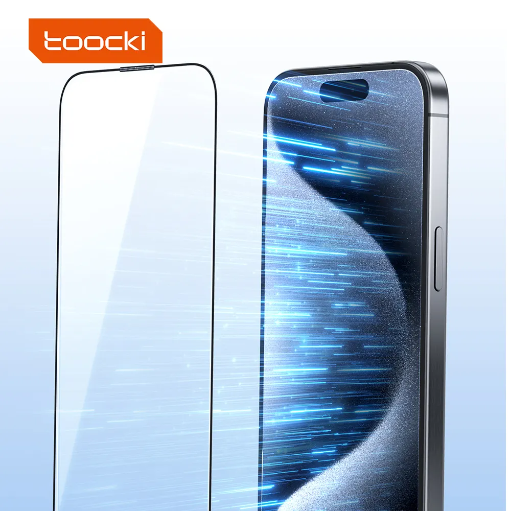 Toocki NEW Iphone Screen Protector Full Protector Anti-Fingerprint Anti-Oil Ultra-Thin Hd Tempered Film For Iphone 12-15 Series