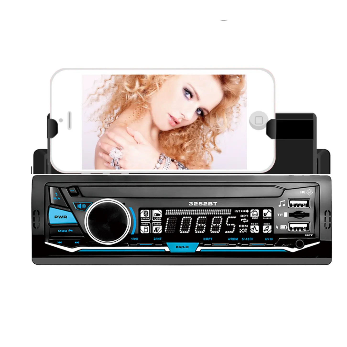 Auto Radio Mp3 Usb Speler Met Bluetooth Touch Screen Display Sd Pc Interface Mobiele Telefoon Houder Ondersteunt Wma Audio Formaat
