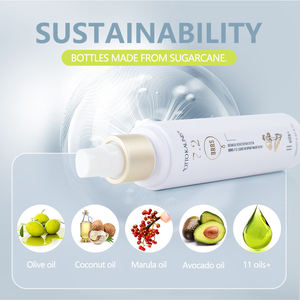 Masque capillaire sans rinçage à l'huile d'olive biologique végane personnalisé, traitement à la kératine, réparation à l'argan, nourrissant, lissant, masque en spray - Product Image 3