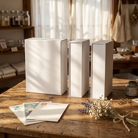 Boîte cadeau rigide magnétique en forme de livre, écologique, haut de gamme, blanche, avec insert en velours pour emballage de luxe personnalisé