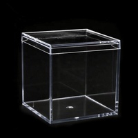 Boîte à bonbons en acrylique avec couvercle, récipient transparent en plastique pour cadeaux de mariage, exposition de cubes à bonbons, vente en gros, 50 pièces