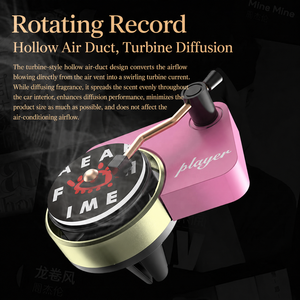 Pengharum mobil bentuk pemutar piringan, klip ventilasi, diffuser aroma berputar, tablet aroma ganti, dekor interior - Product Image 3