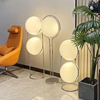 Lampe de table E27 au design moderne, boule en acrylique rotative, métal chromé, salon, chambre d'hôtel, lampe de sol, décoration artistique pour la maison, lumière debout