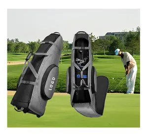 Designer Golf Leather Cluth Tour Staff Hand Bag Golf Travel Cover Stand Attachment Bottom With Wheels